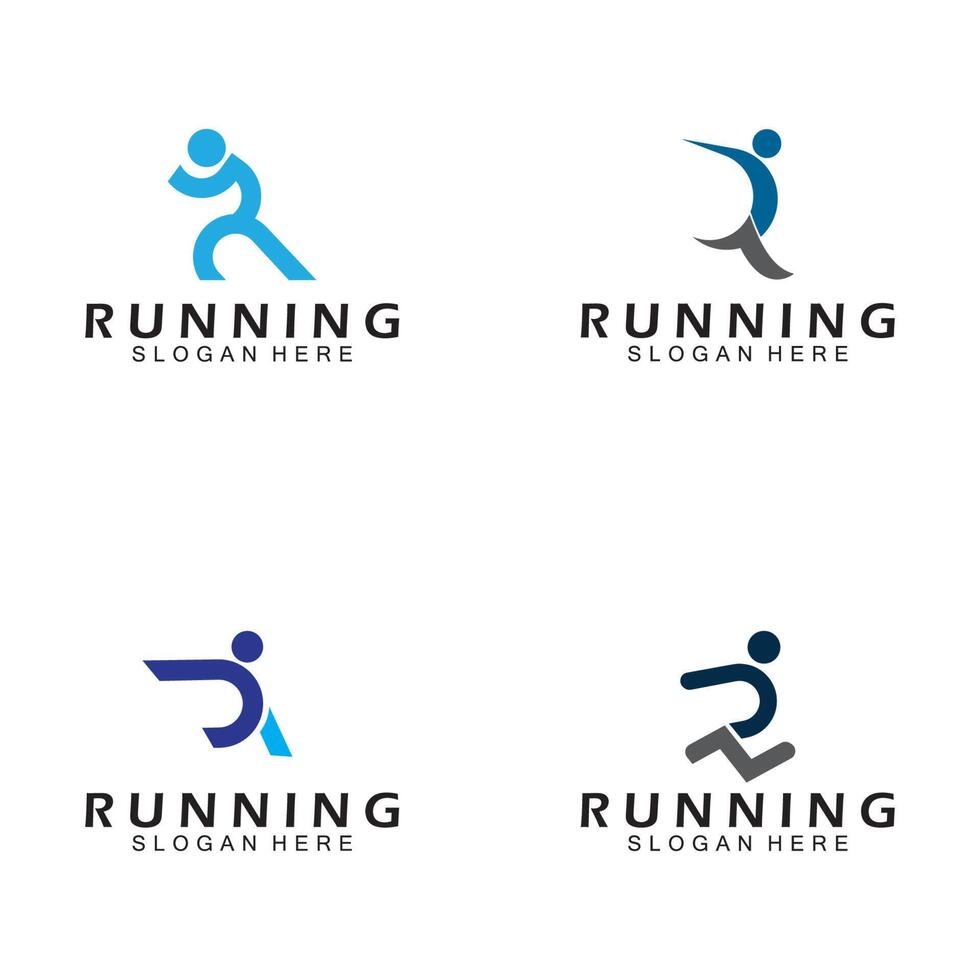 Letter R for running logo design combination letter R and people ...