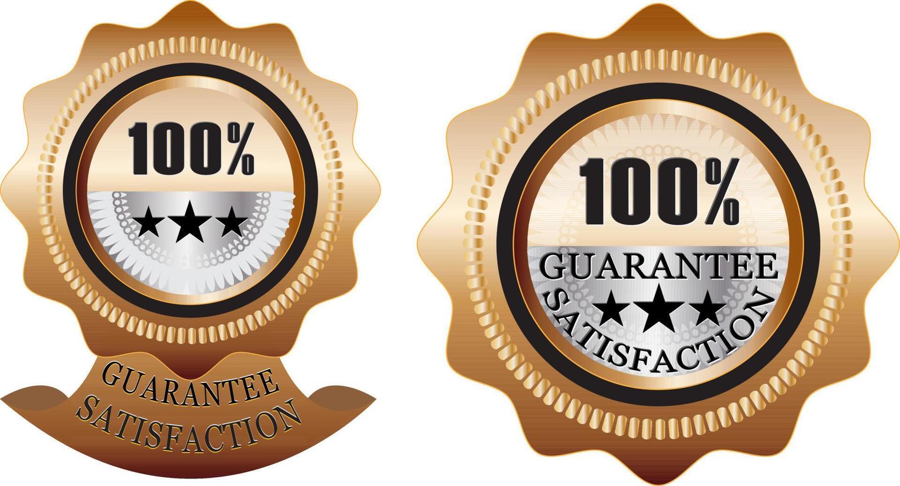 Two badge sign for guarntee 100 percent vector