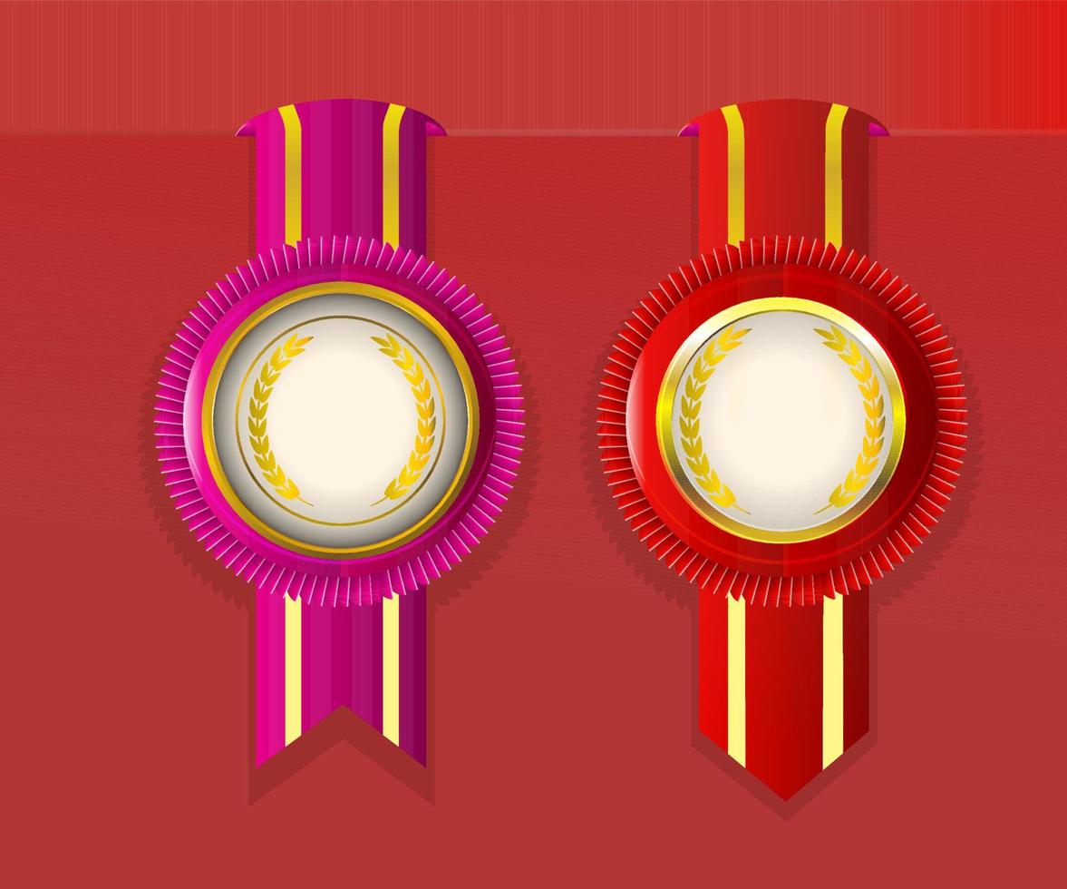 set of blank badge banner ribbon vector