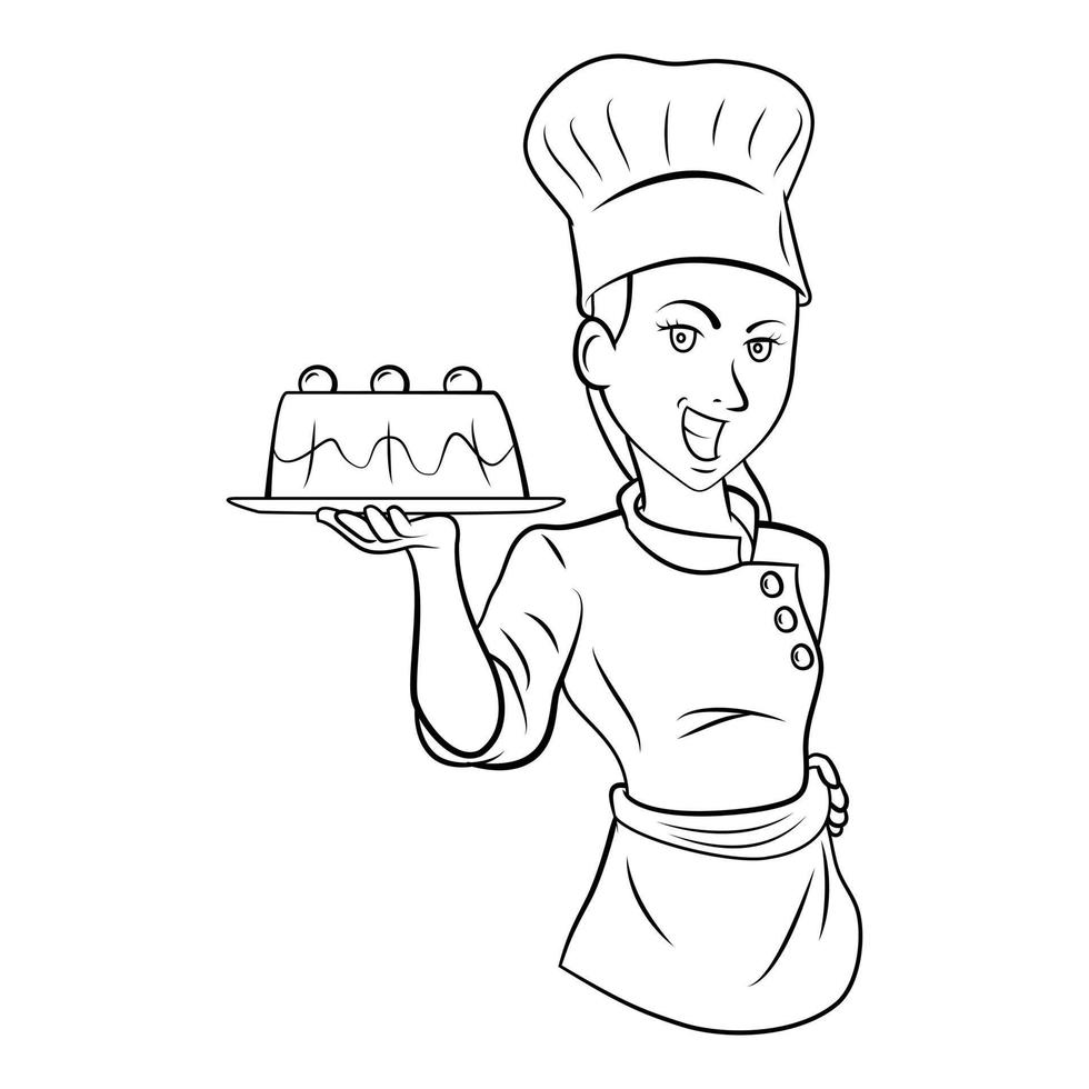 Female Chef Clipart Black And White School