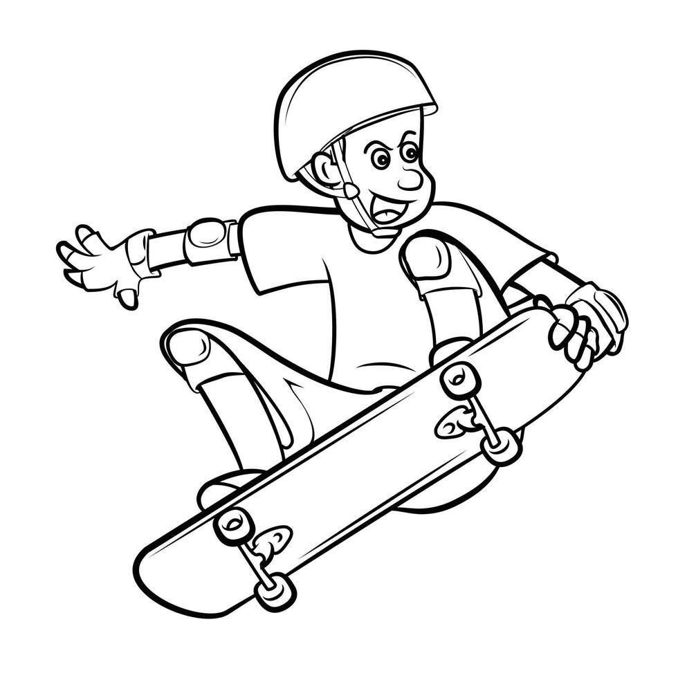 Skateboard Player Black and White vector