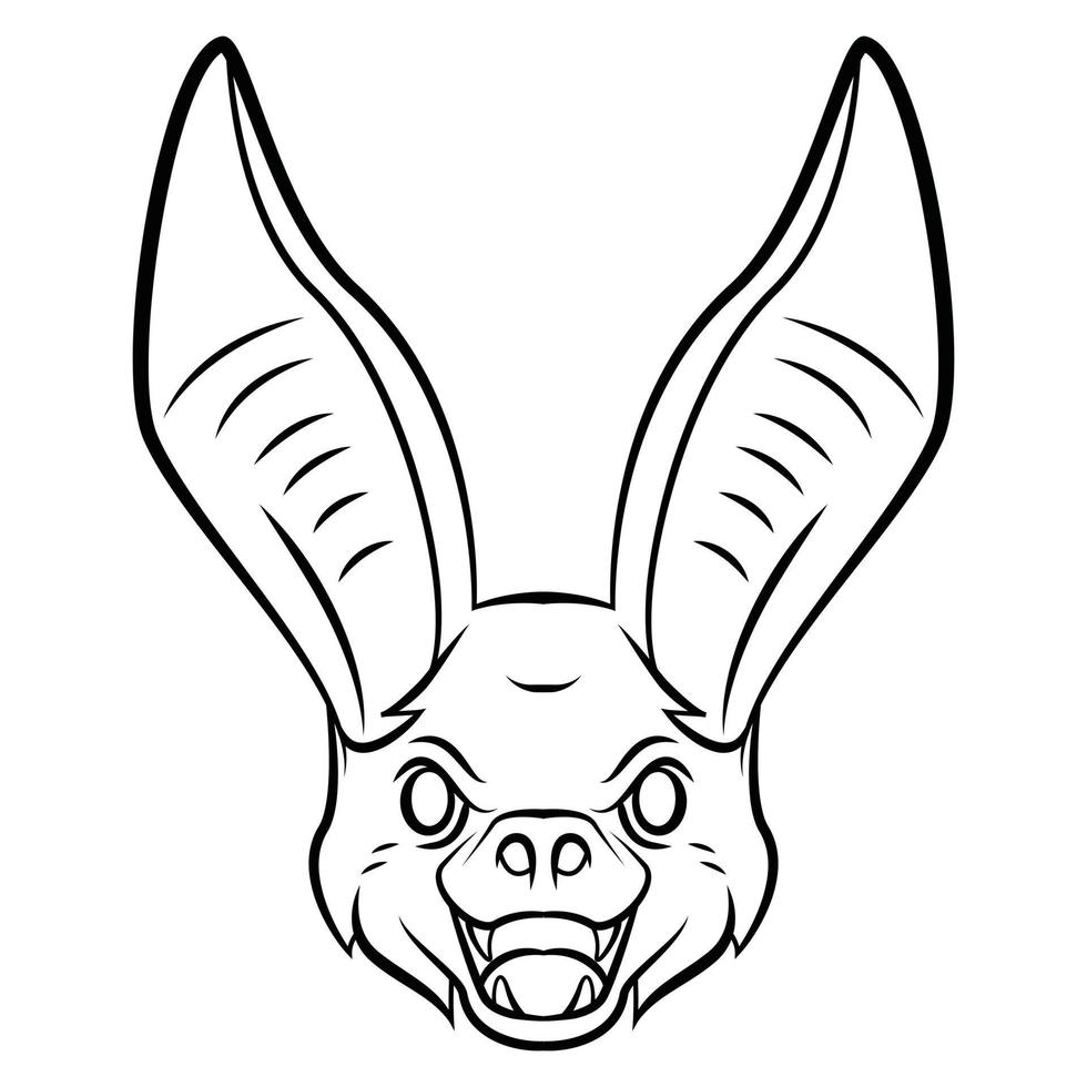 Bat Head Illustration vector