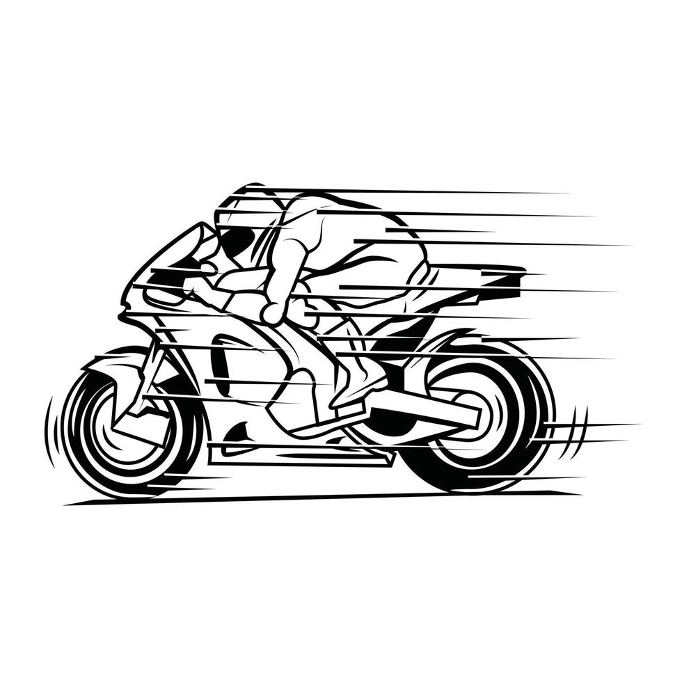 diseño de ilustración de carrera de moto vector