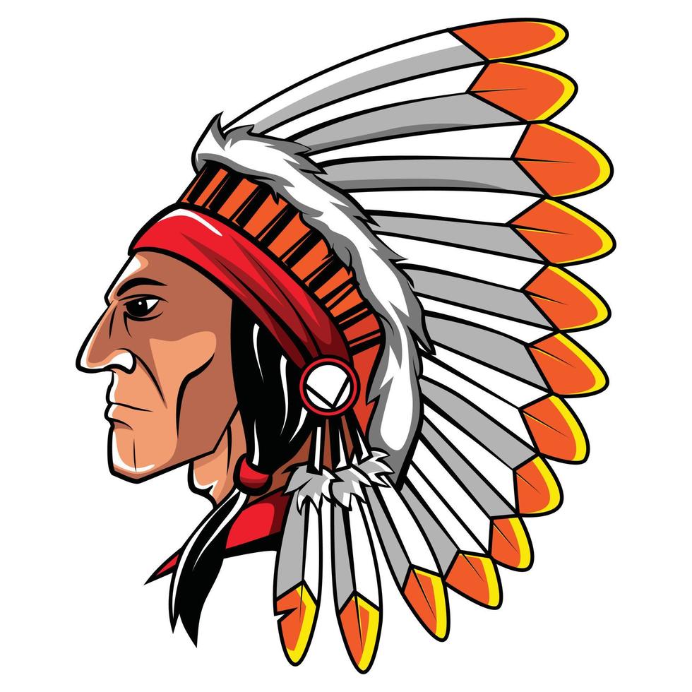 Apache Head Illustration Design vector