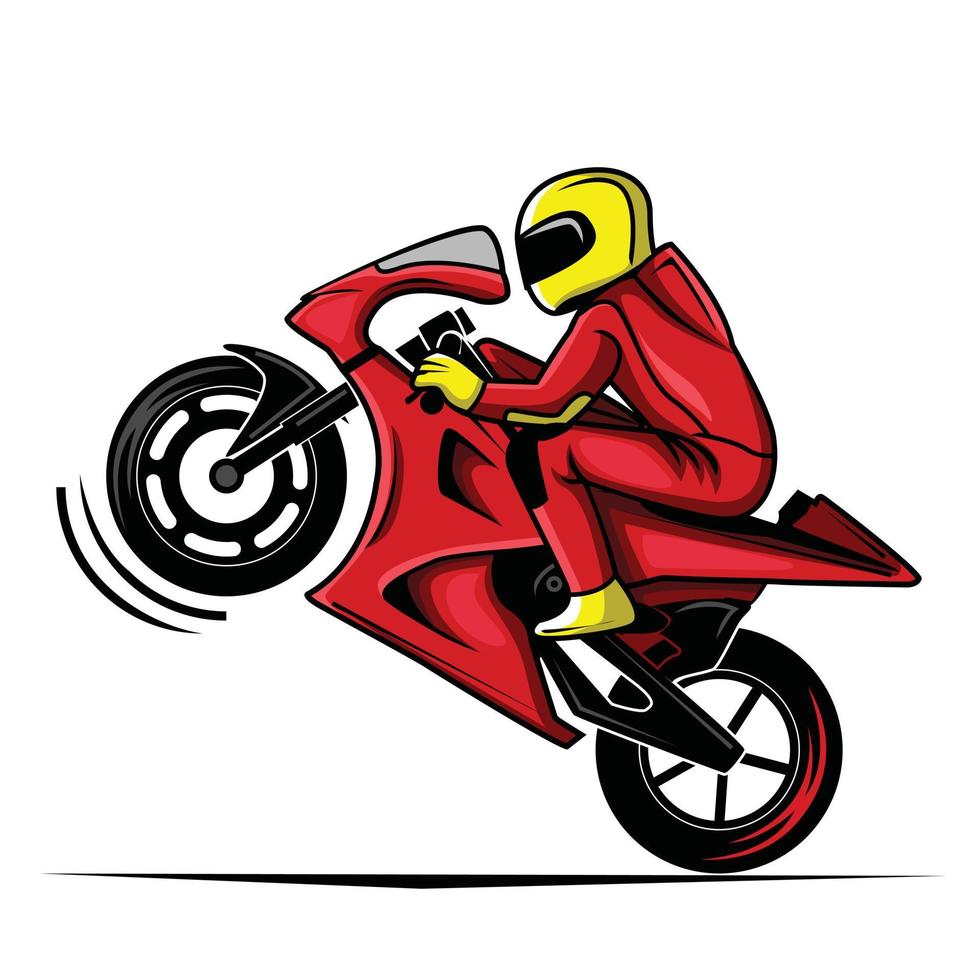 Ilustración de vector de carrera de motos