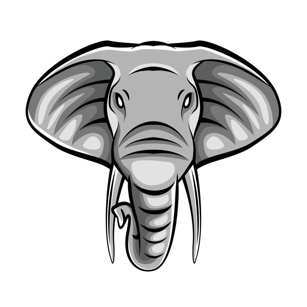 Elephant Head Illustration Design vector
