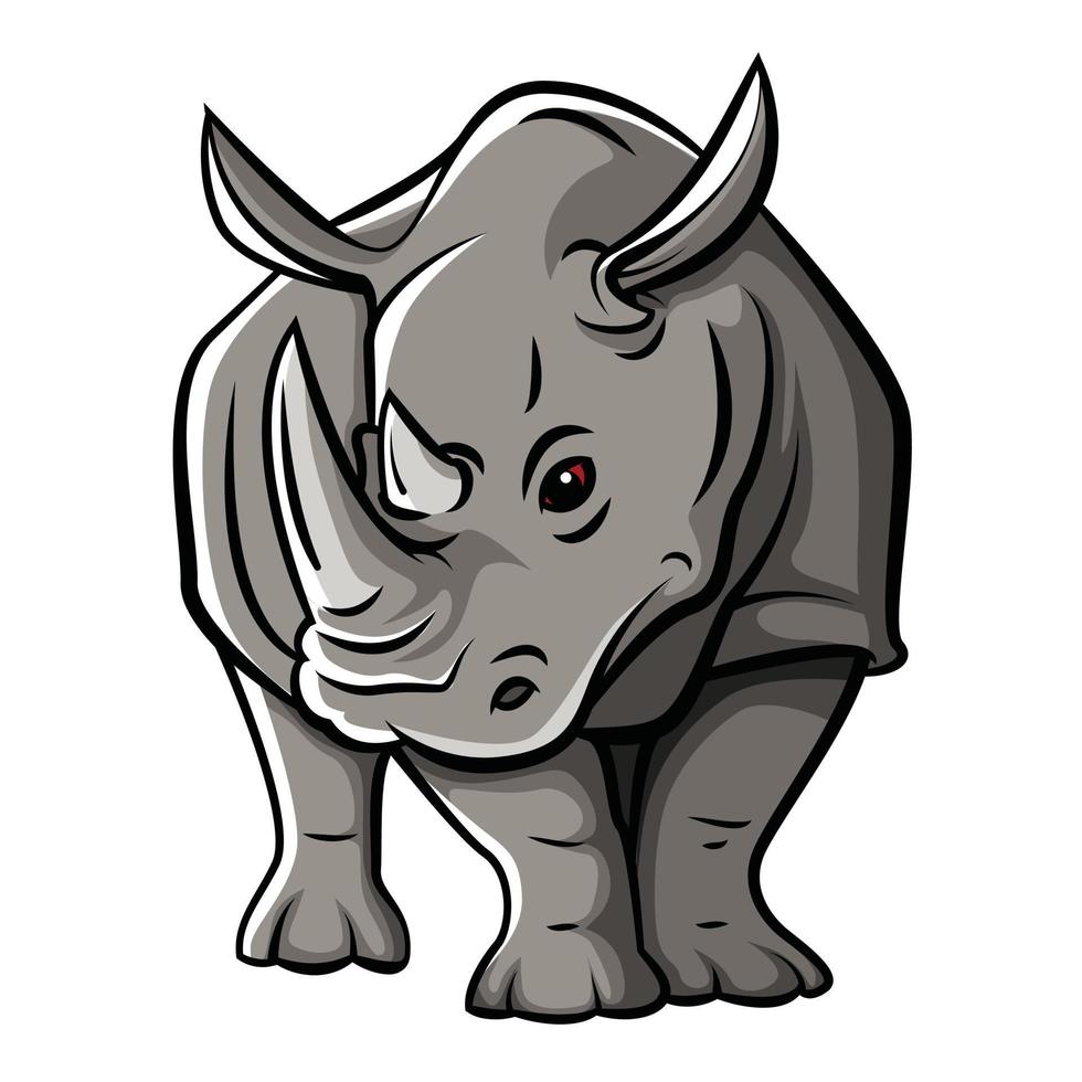 Rhinoceros Vector Illustration Design