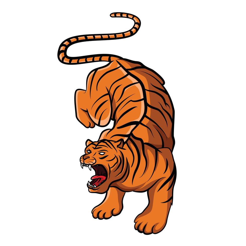 diseño de ilustración de vector de tigre