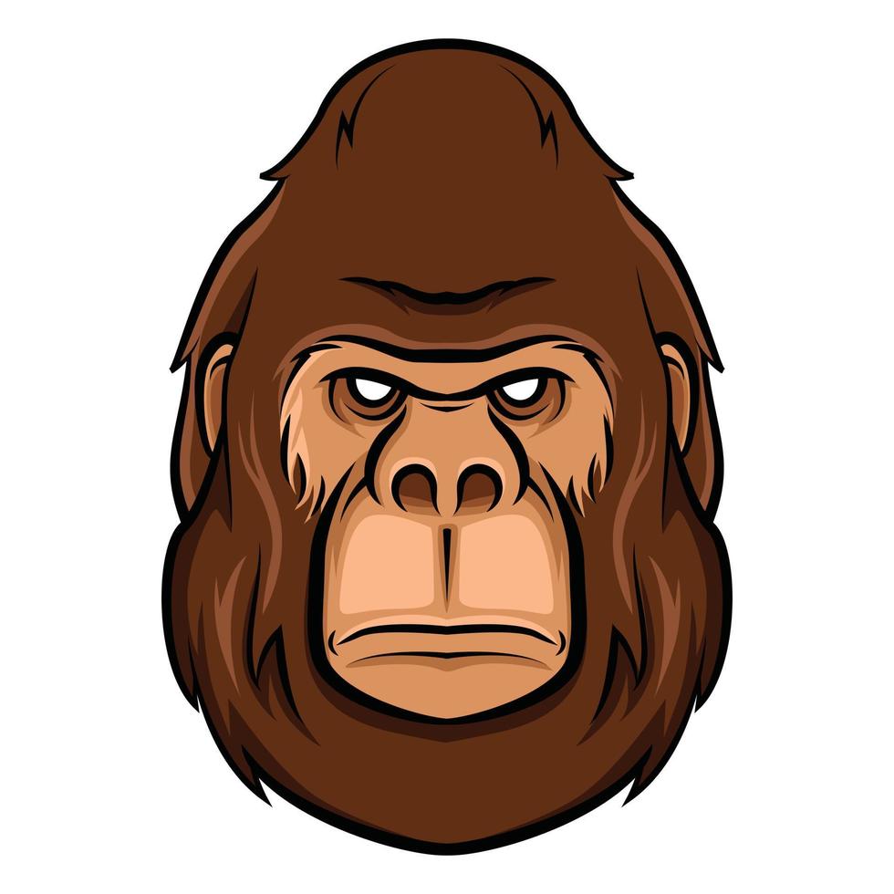 Flat Face Gorilla Illustration vector