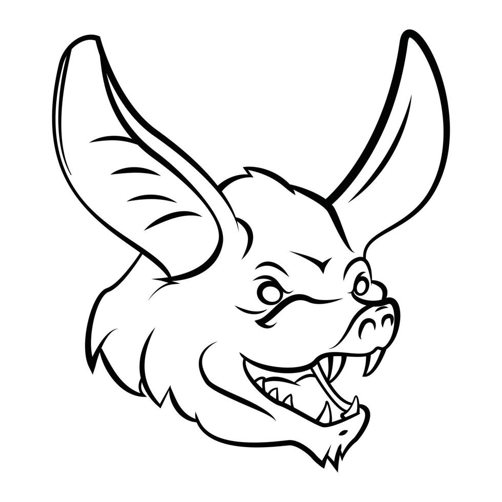 Bat Head Illustration Design vector