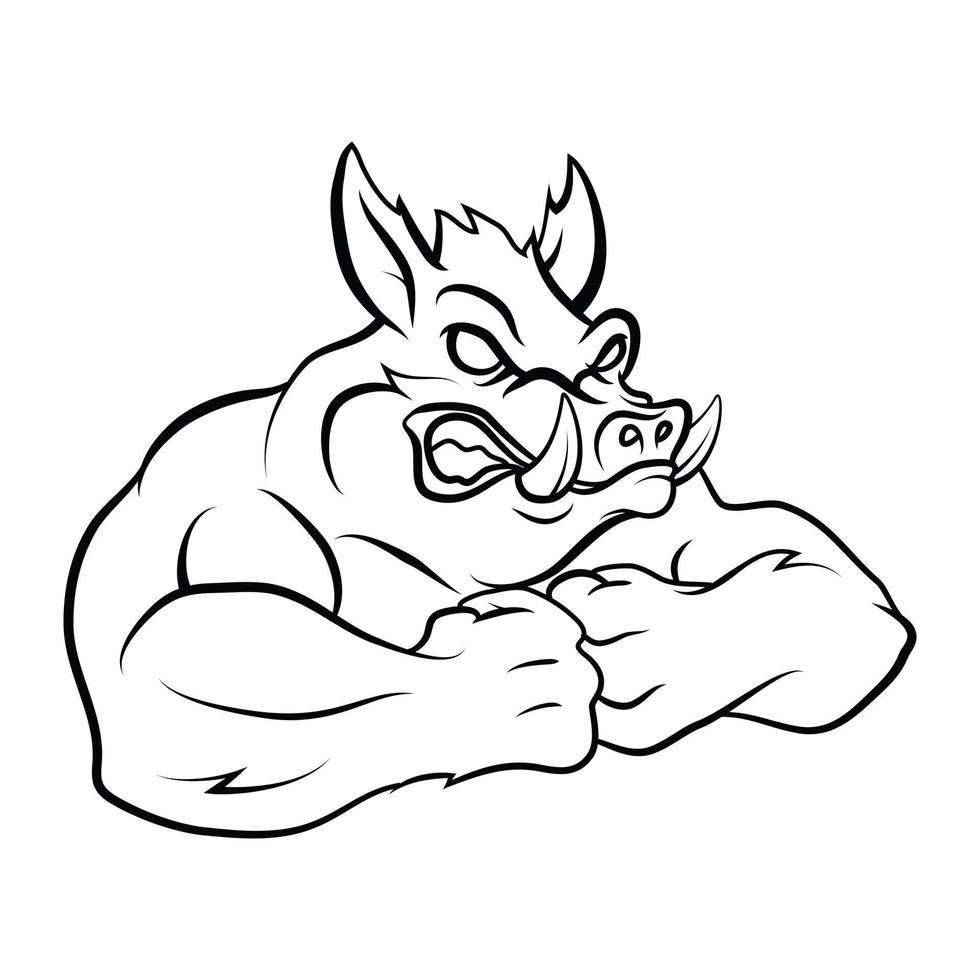 Strong Wild Boar vector