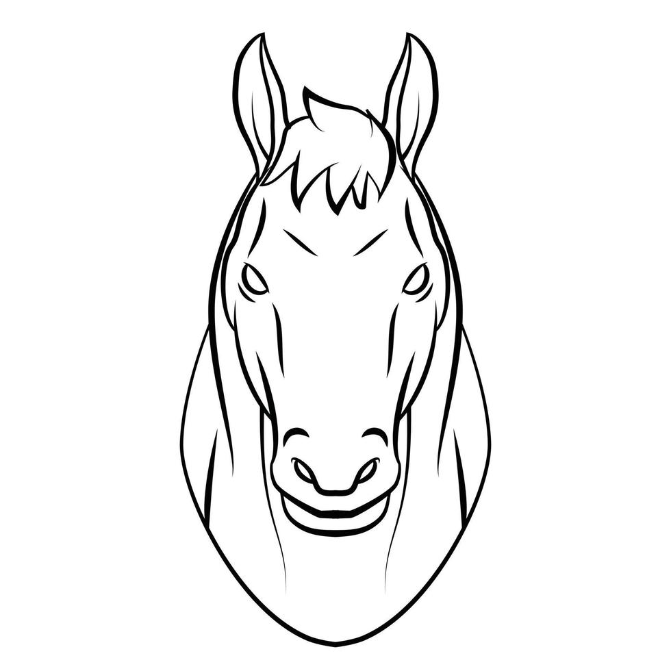 Horse Head Cartoon Illustration vector