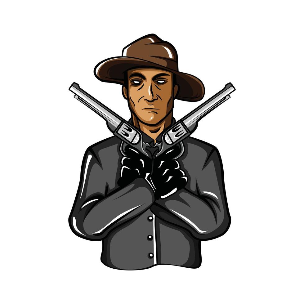 Male Cowboy with Gun vector