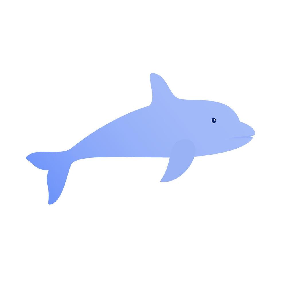 cute sea animal illustration with gradient color vector