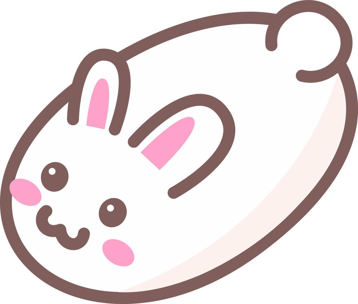 Cute and adorable little rabbit doodle illustration vector