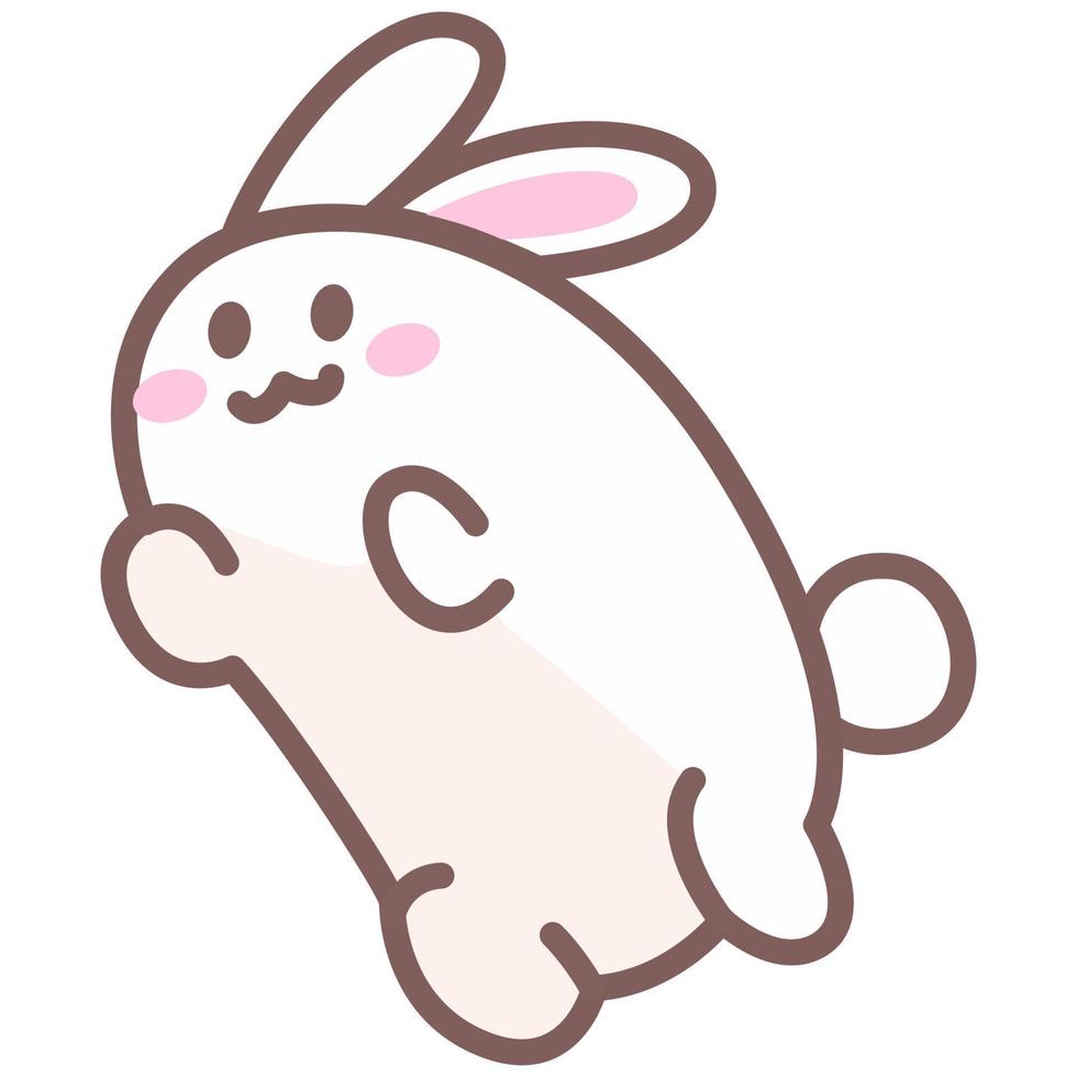 Cute and adorable little rabbit doodle illustration vector