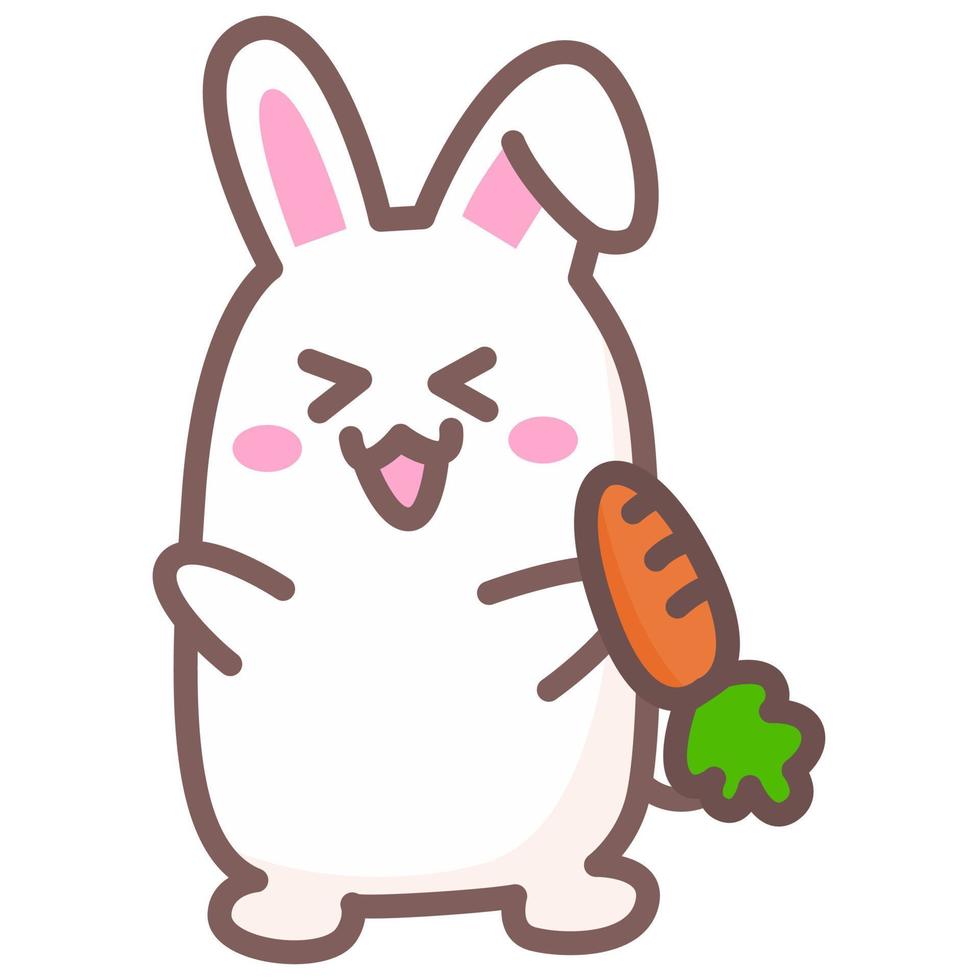 Cute and adorable little rabbit doodle illustration vector