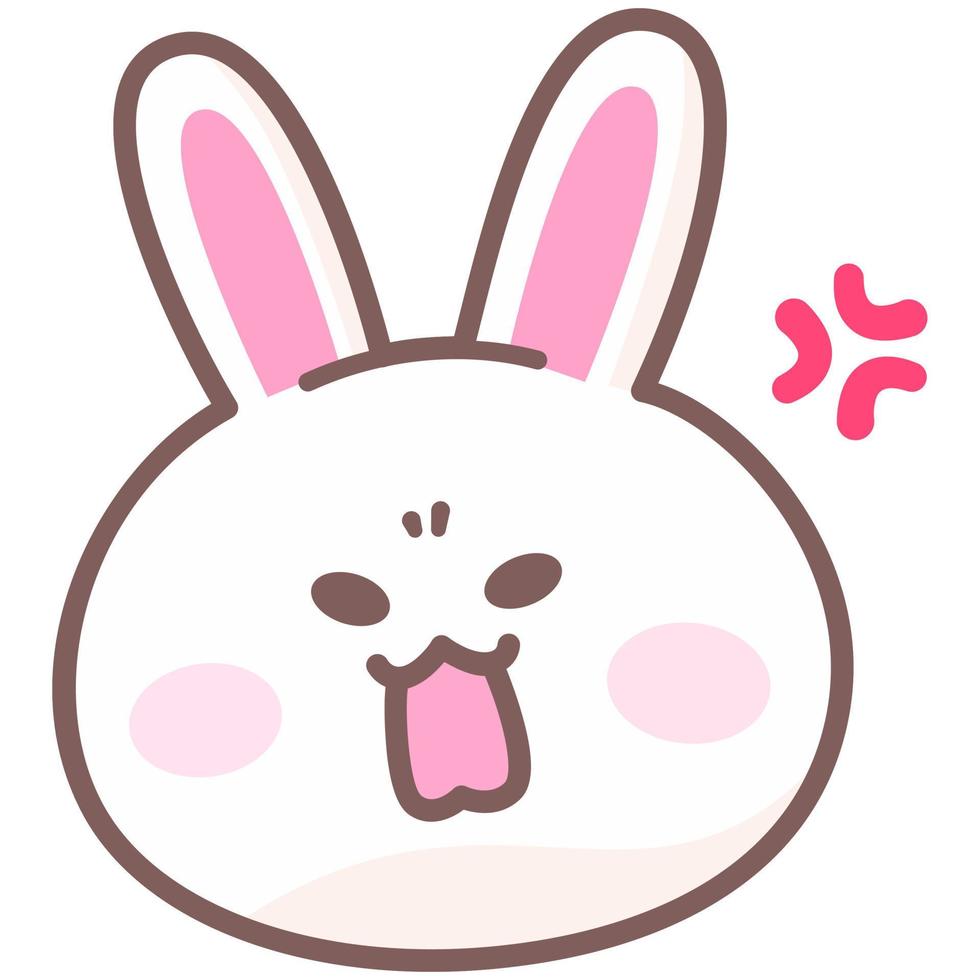 Cute and adorable little rabbit doodle illustration vector