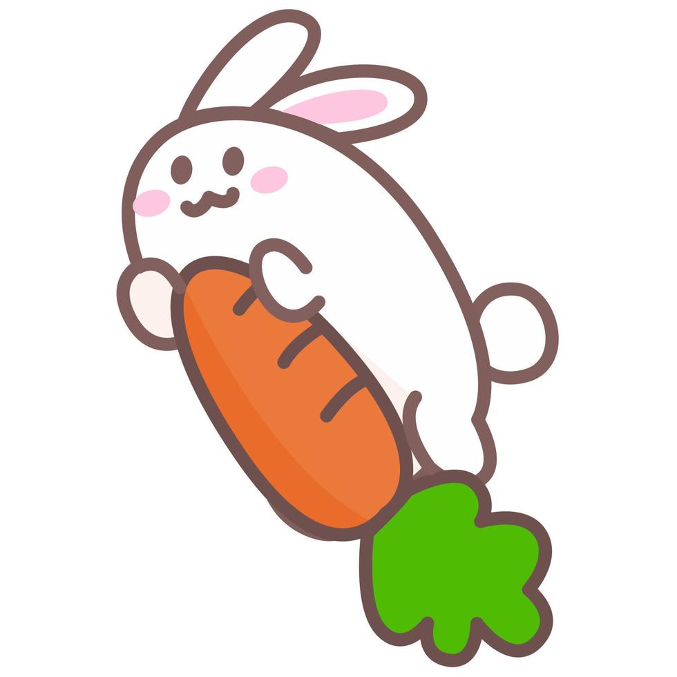 Cute and adorable little rabbit doodle illustration 15547821 Vector Art ...