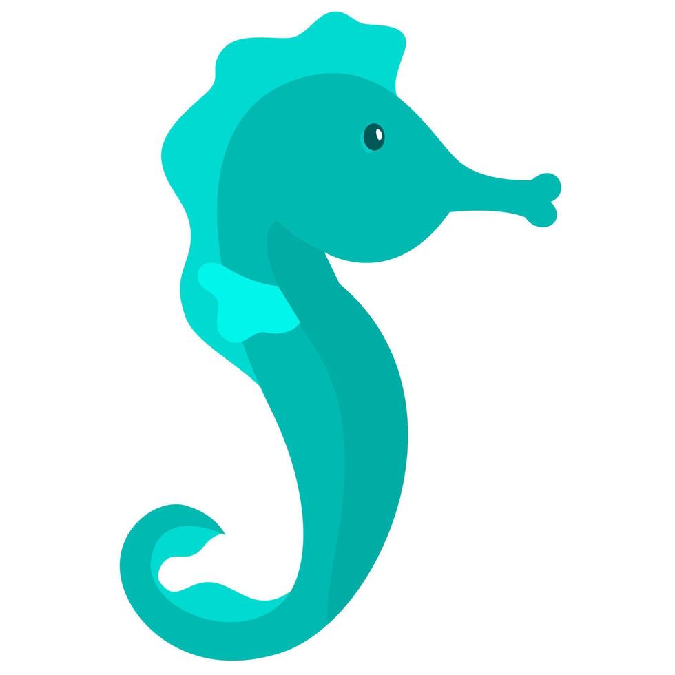 cute sea animal illustration with gradient color vector