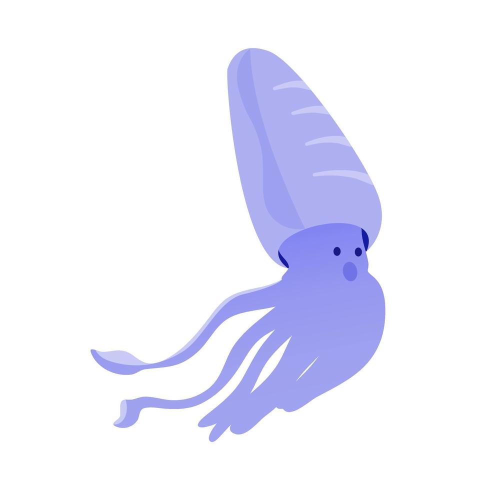 cute sea animal illustration with gradient color vector
