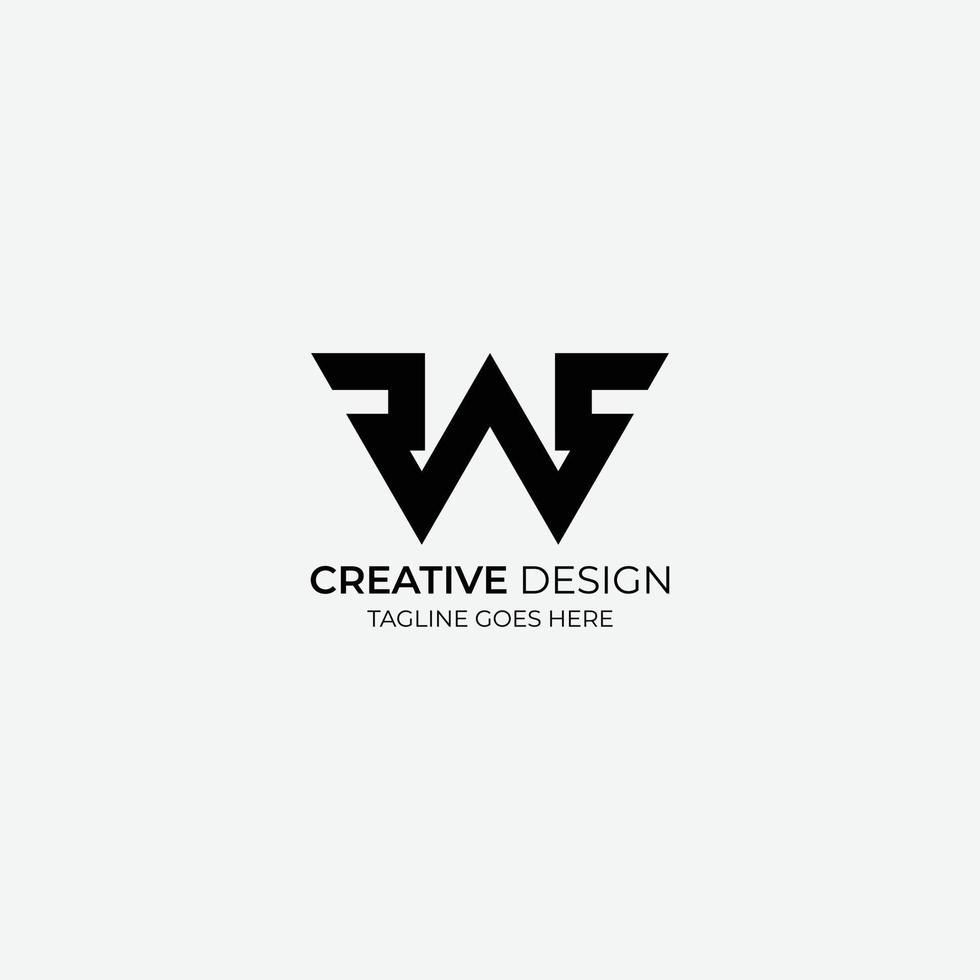W F Minimalist and modern vector logo design suitable for business and brands