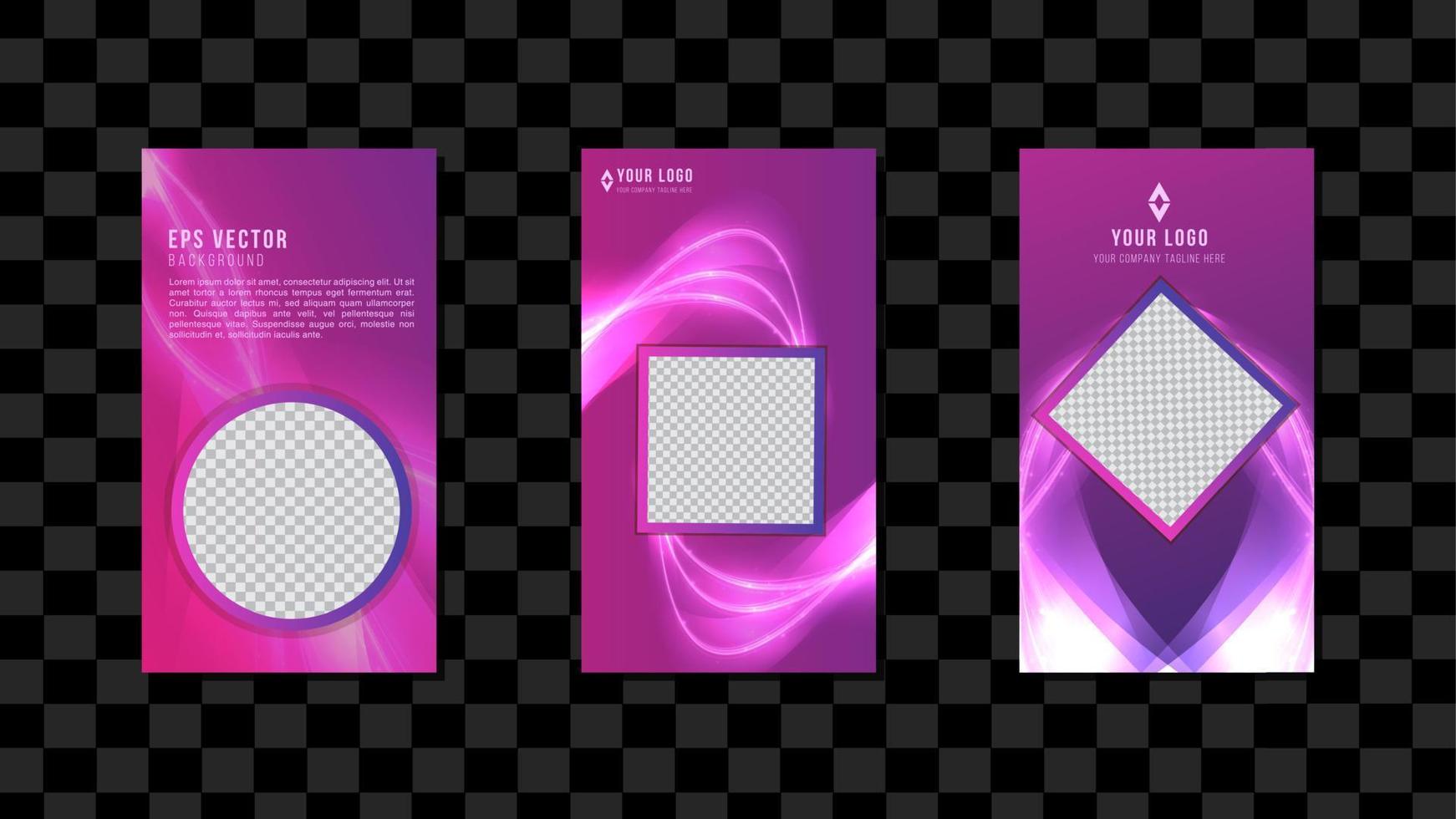 Blue Purple Gradient Vertical Social Media Template Design Abstract Background EPS 10 Vector