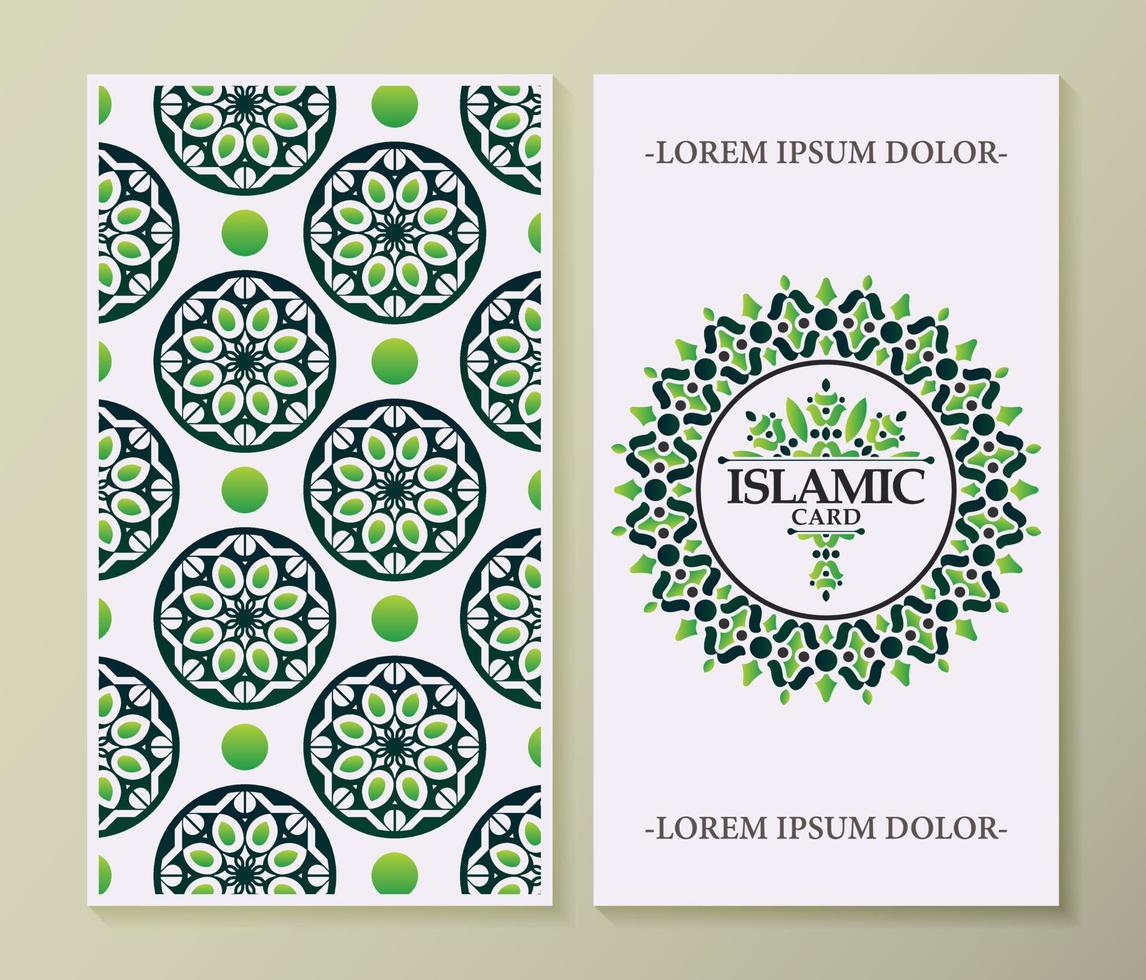 Elegant border pattern islamic greeting card vector