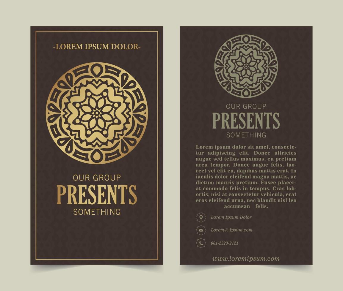 Luxury business card template with Ornaments design vector