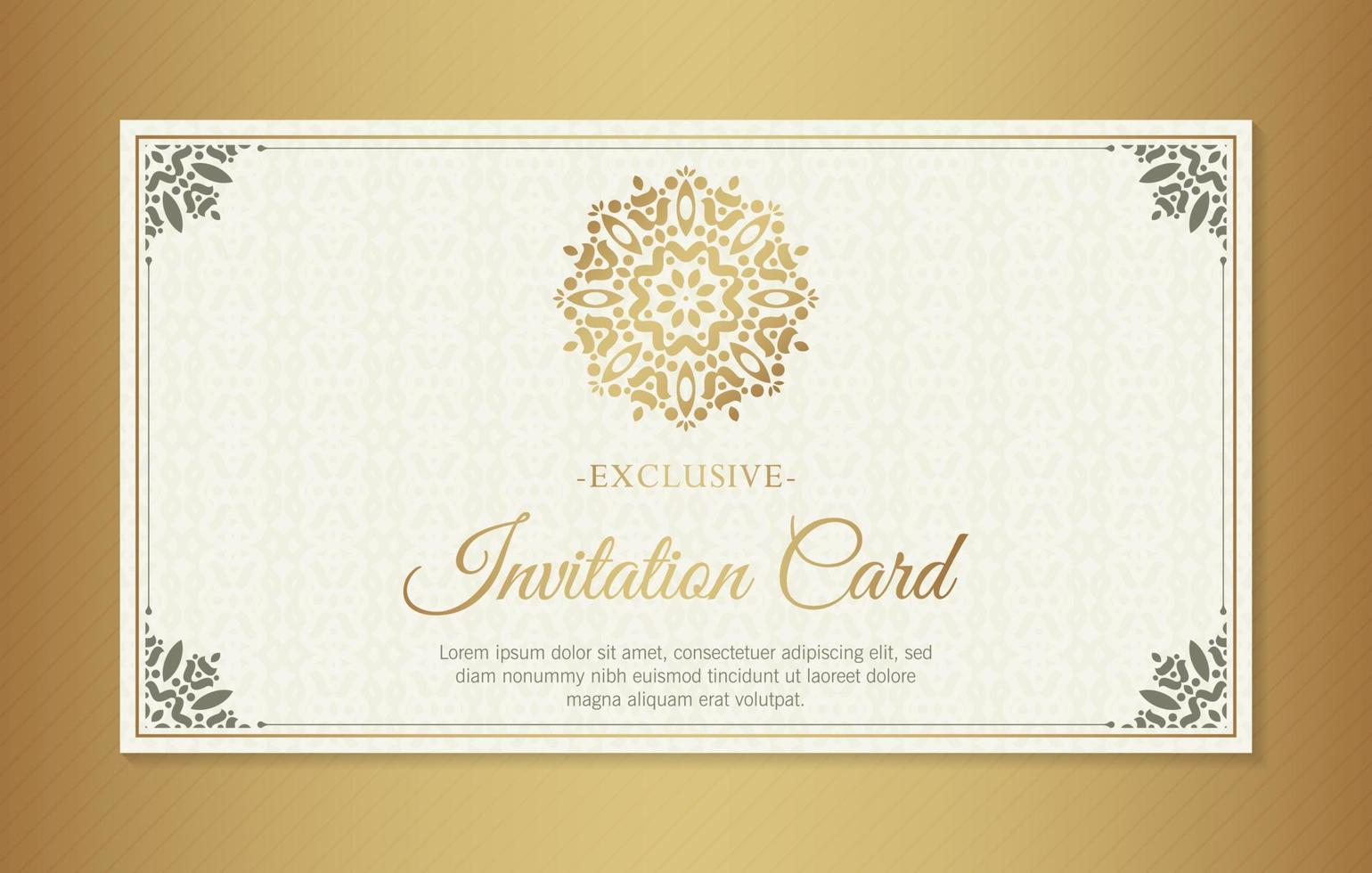 Gold invitation background style ornamental pattern vector
