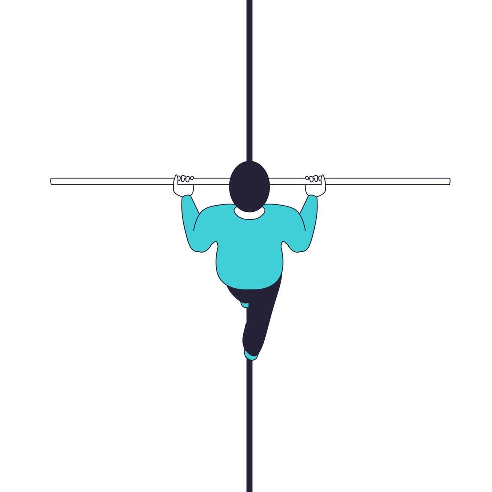 Rope walker with a stick in his hands. vector