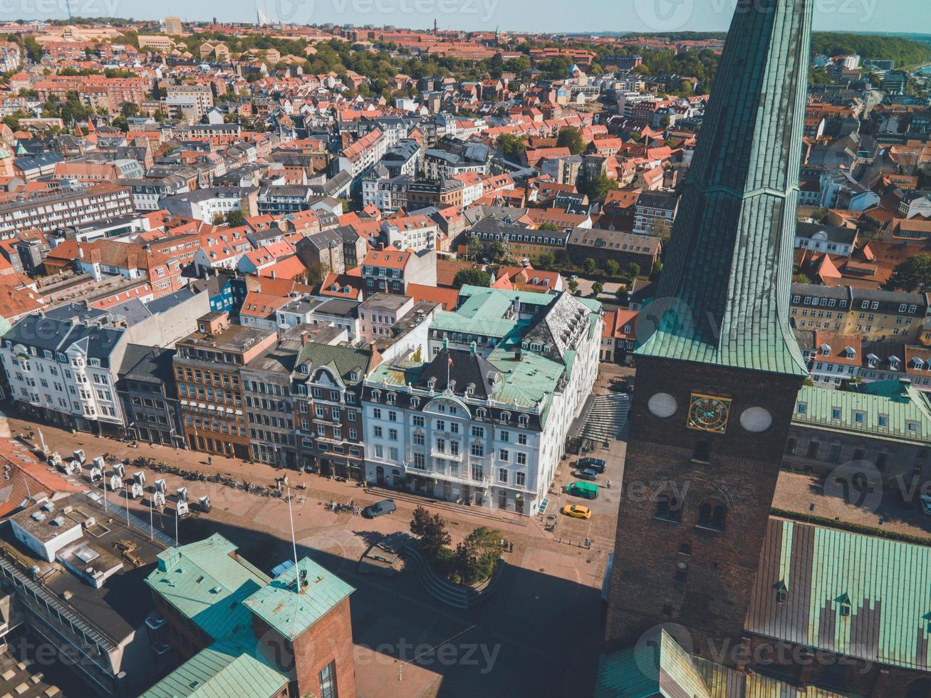 Aarhus Cathedral in Aarhus, Denmark by drone photo