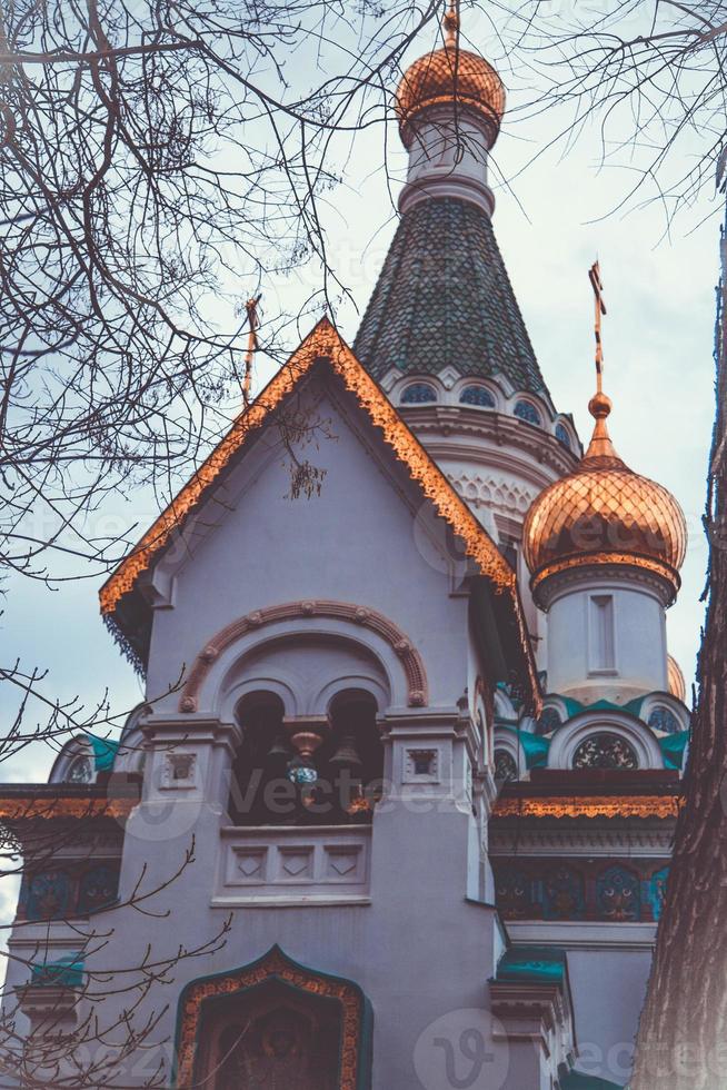 la iglesia rusa sveti nikolay mirlikiiski en sofia, bulgaria foto