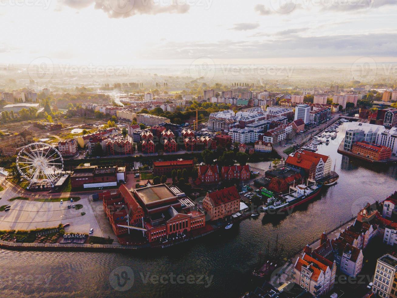 Aerial View of the Polish city of Gdansk photo