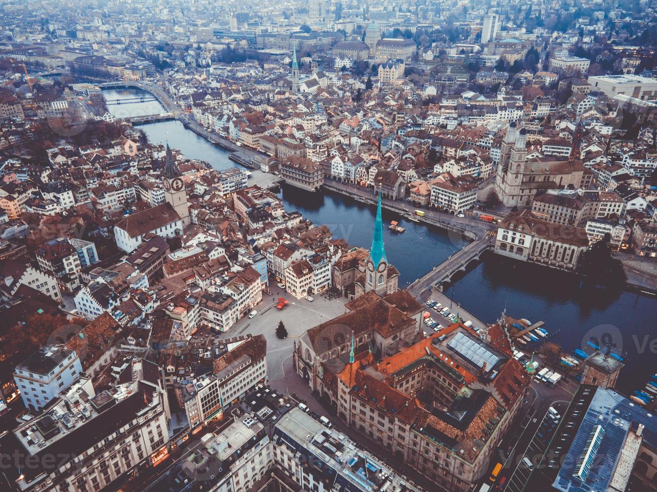 Aerial photo of Zurich, Switerland by drone