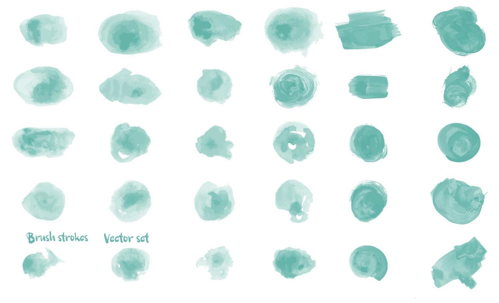 Set of vector round spots in a watercolor style. Suitable for abstract backgrounds and trendy decor, cards, design invitations, etc.