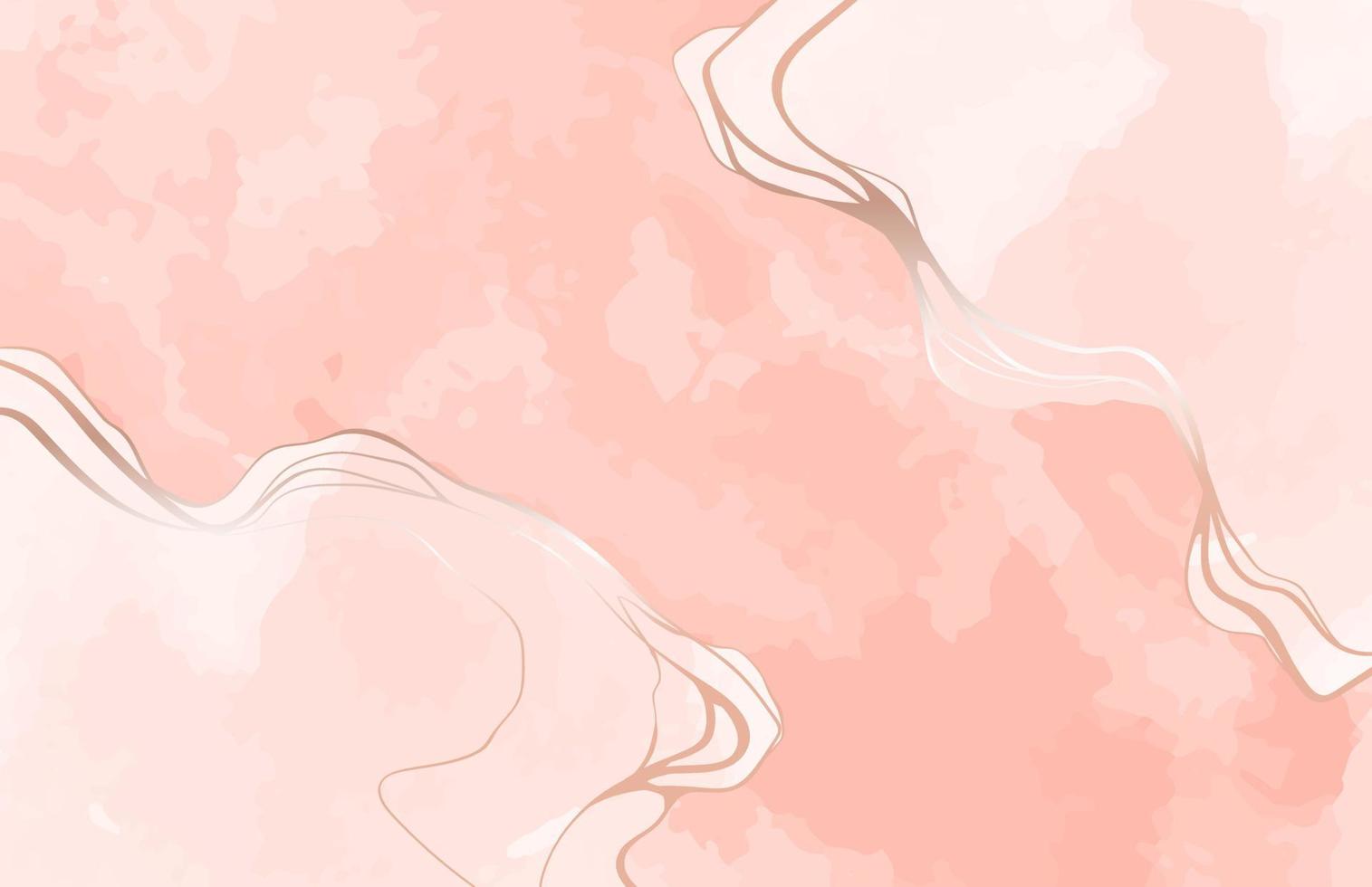 Marble effect with golden sheen. Abstract background with delicate pink watercolors. Great for posters, cards, banners, brochures, invitations. vector