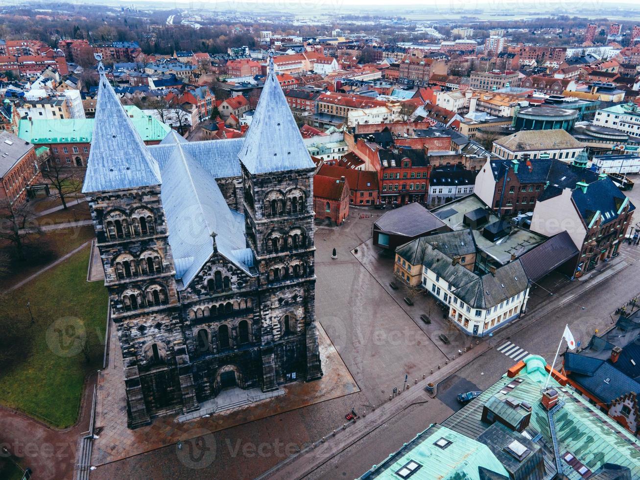 Lund Cathedral in Winter in Skane, Sweden photo