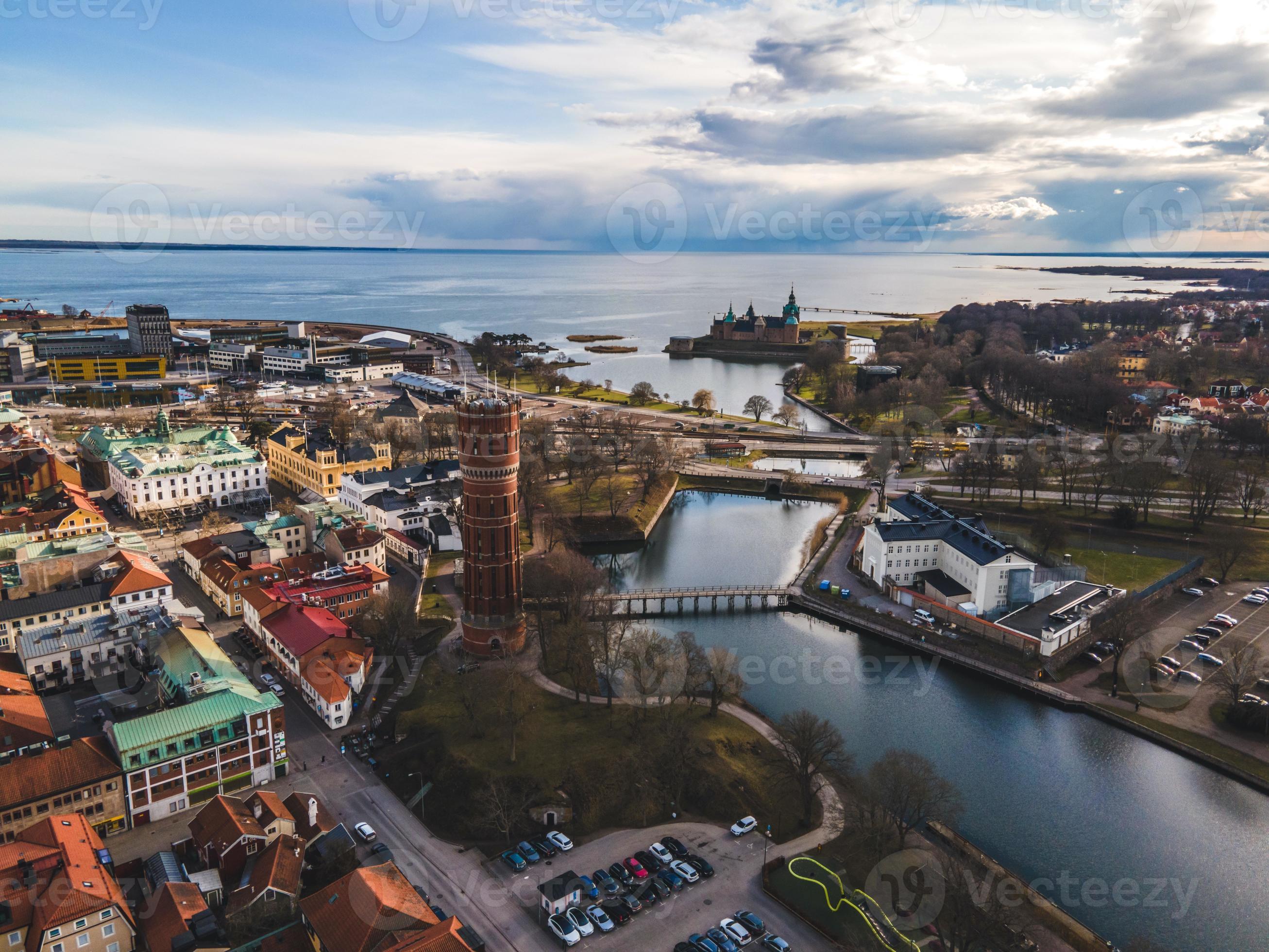 View above the Swedish city of Kalmar 15548433 Stock Photo at Vecteezy 