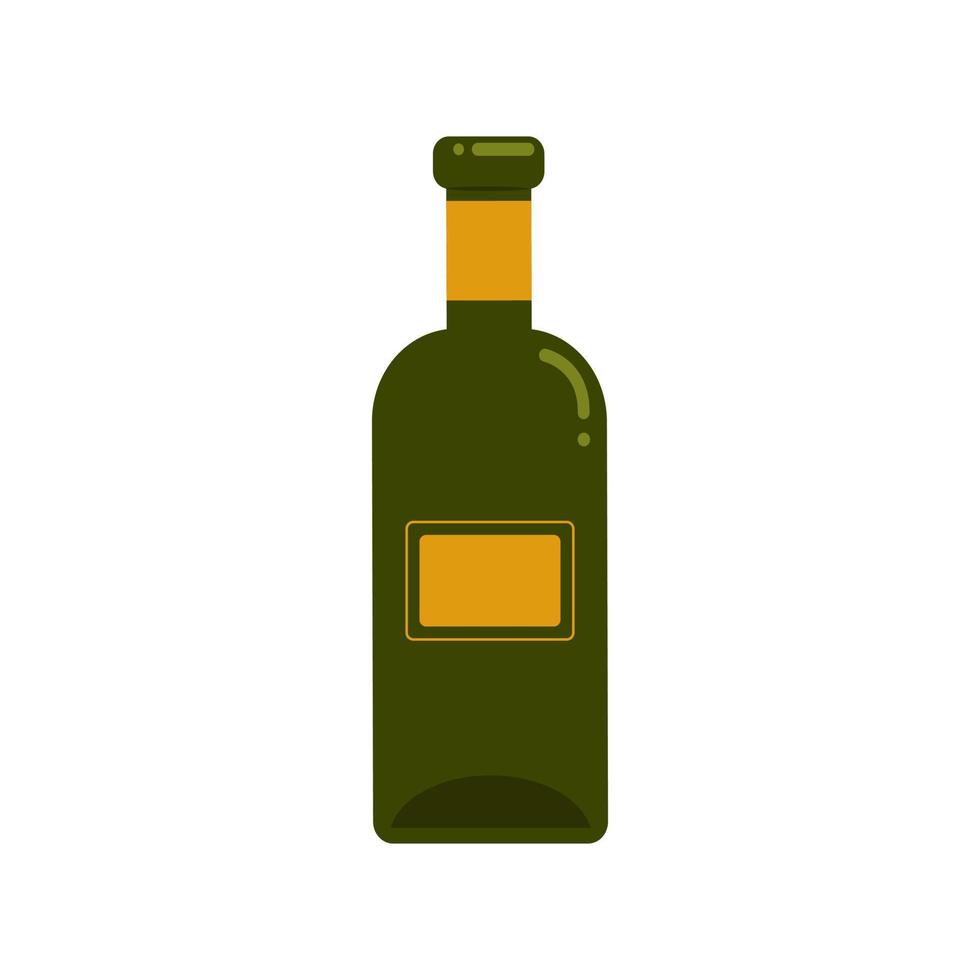 botella de vidrio para vino. ilustración vectorial en estilo plano. Objeto aislado en un fondo blanco vector