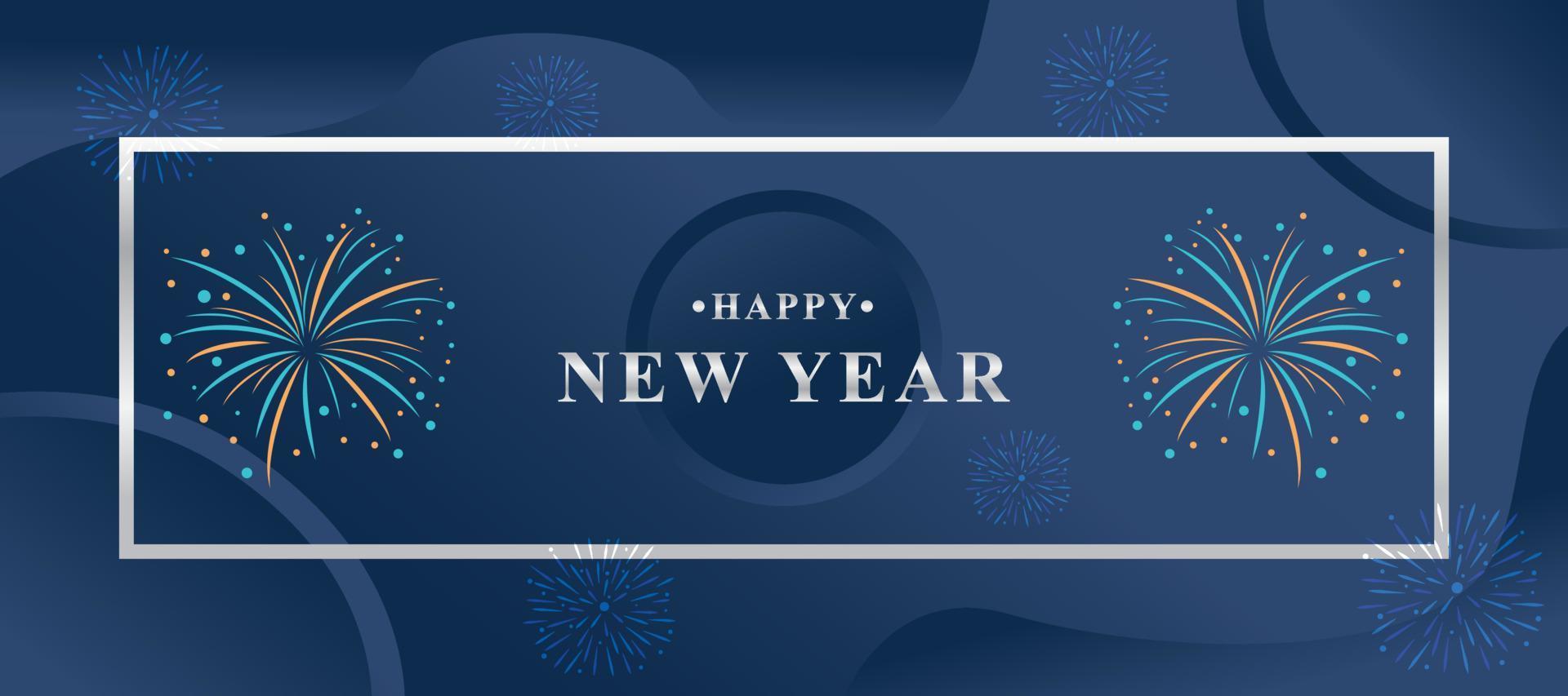 New year 2023 background with boxes and fireworks vector