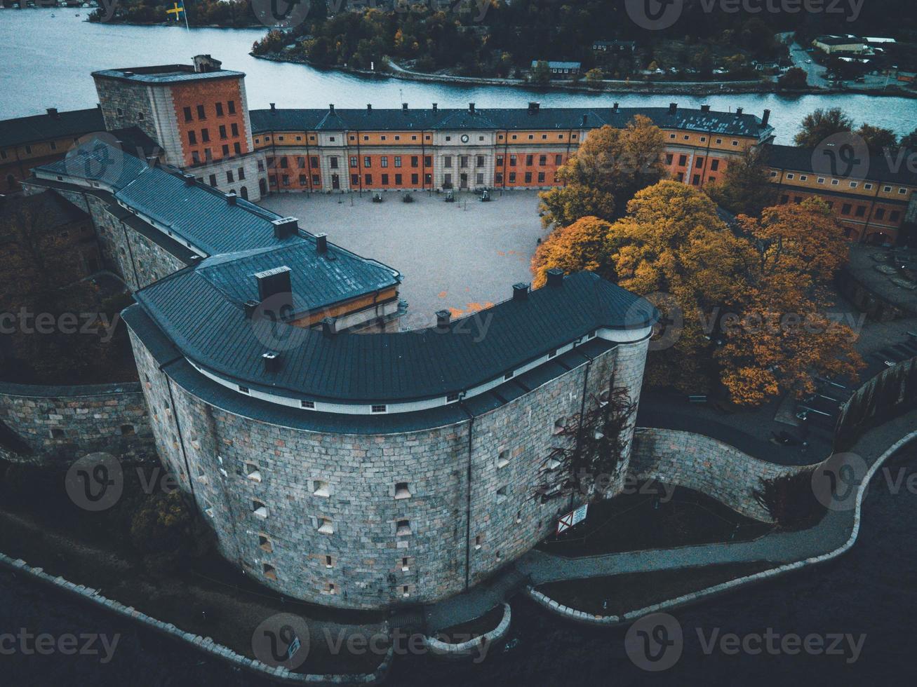 Vaxholm Castle by Drone in Vaxholm, Sweden photo