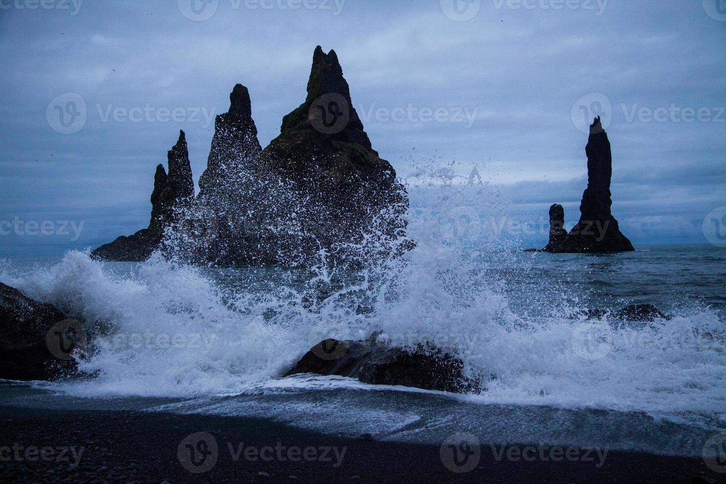 View of Reynisfjara Beach on the South Coast of Iceland photo