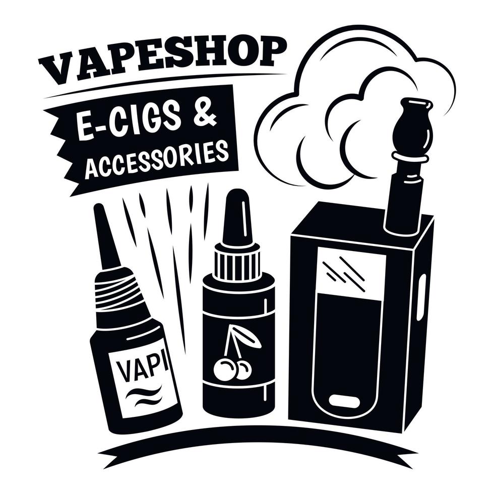 E cig accessories logo, simple style vector