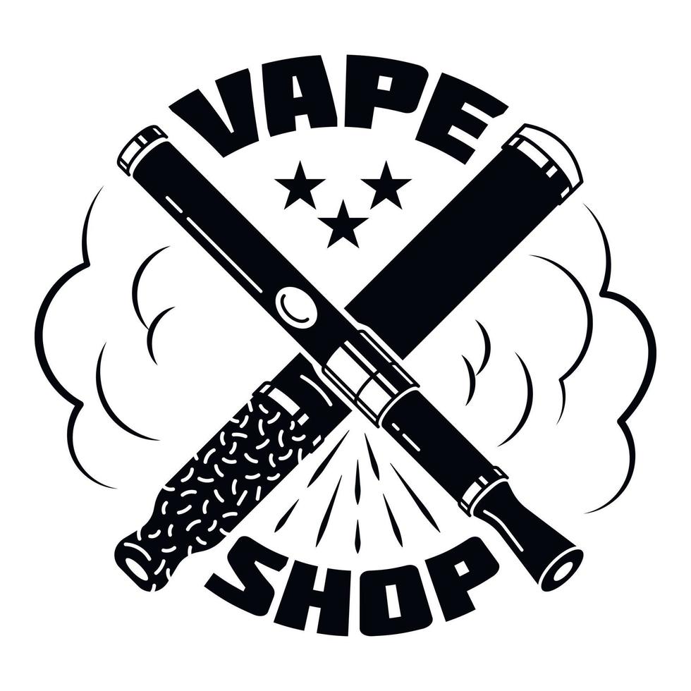 City vape shop logo, simple style vector