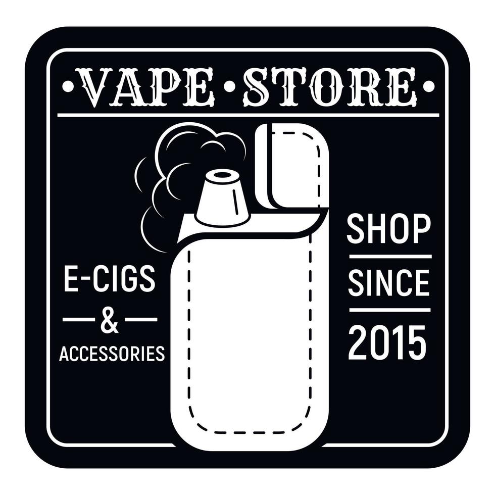 Vape store logo, simple style vector