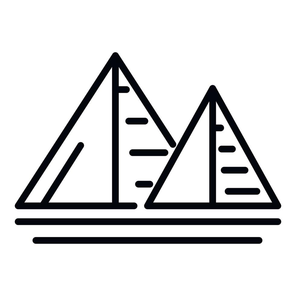 Two egyptian pyramids icon, outline style vector