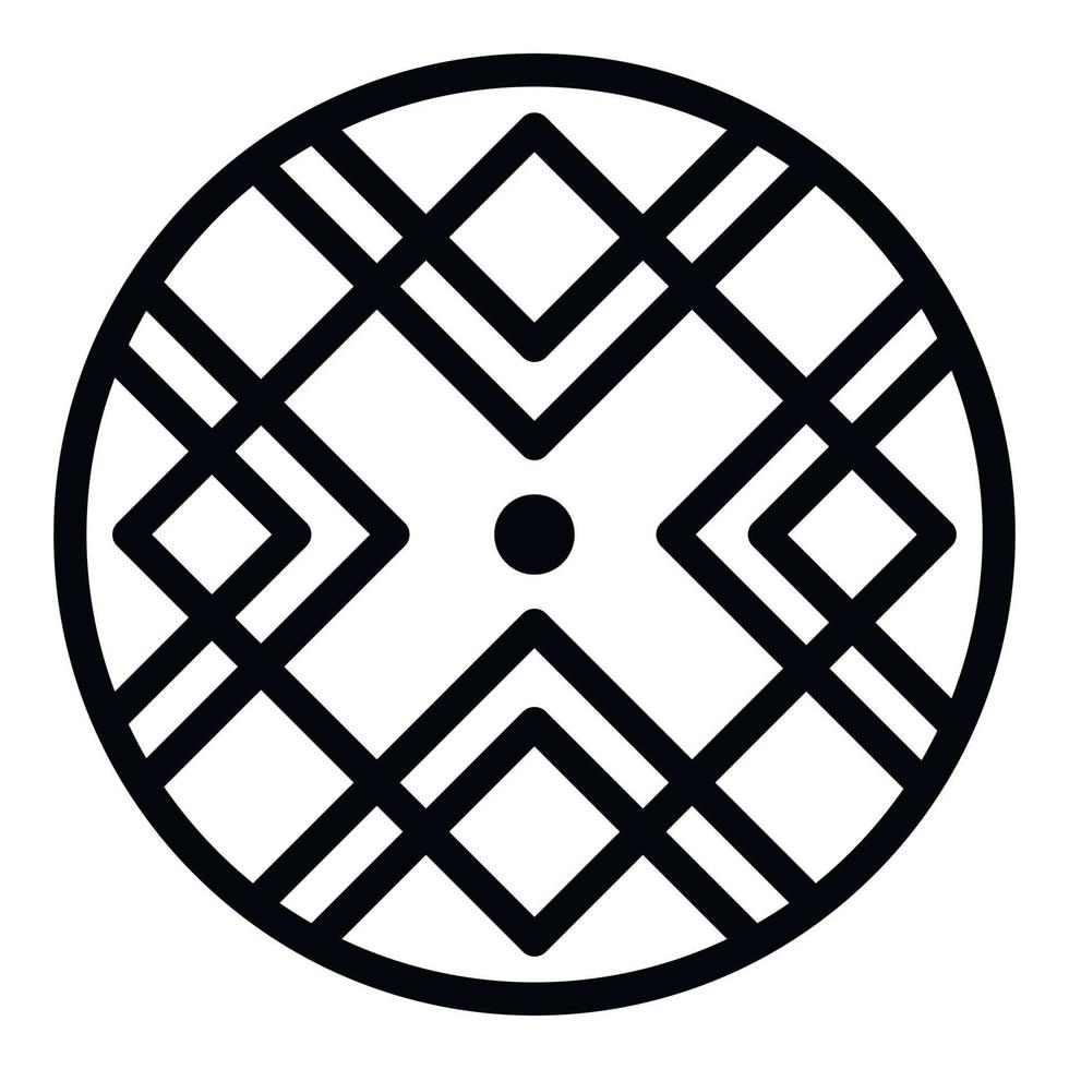 Alchemy circle icon, outline style vector