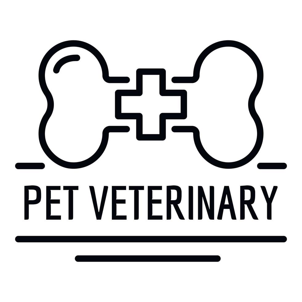 logotipo veterinario para mascotas, estilo de contorno vector