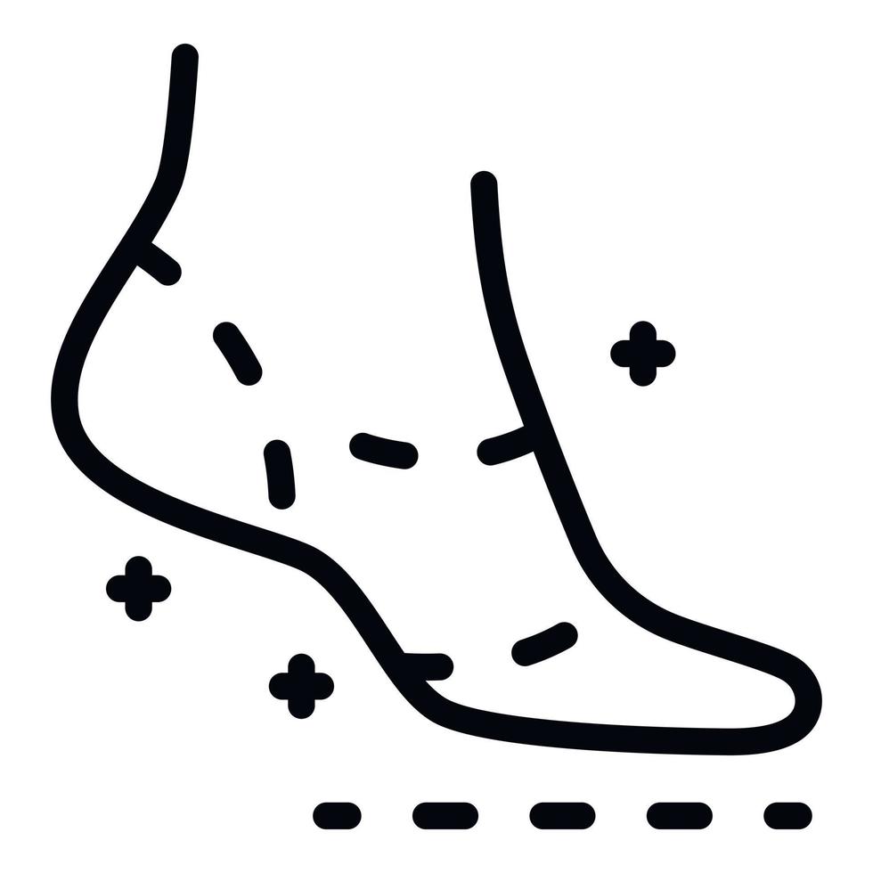 Woman foot icon, outline style vector